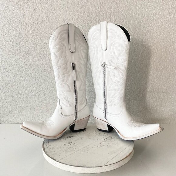 Lane MEGAN MORONEY Smokeshow Womens Cowboy Boots 8.5 White Western Cowgirl Tall - Picture 7 of 11